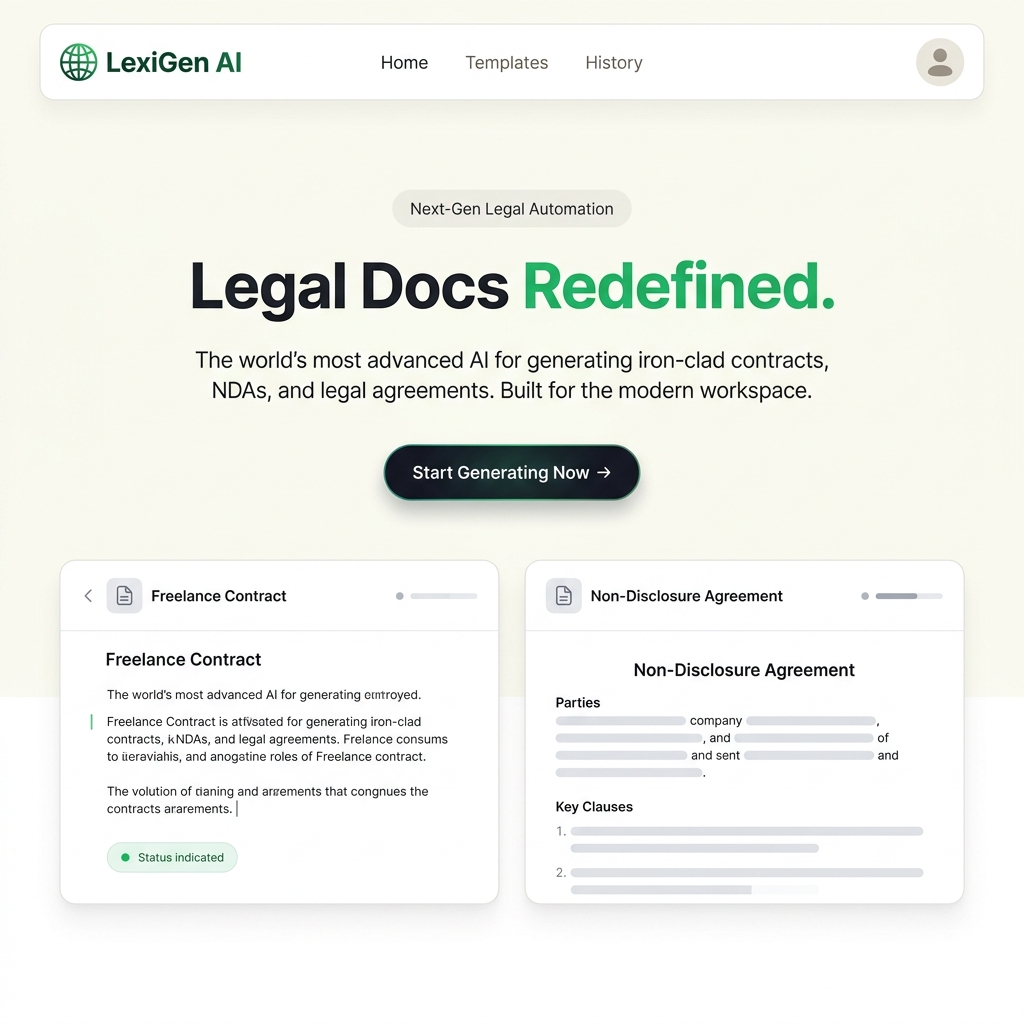 LexiGen AI legal document platform